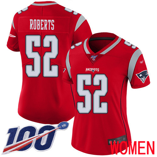 New England Patriots Football 52 100th Season Limited Red Women Elandon Roberts NFL Jersey